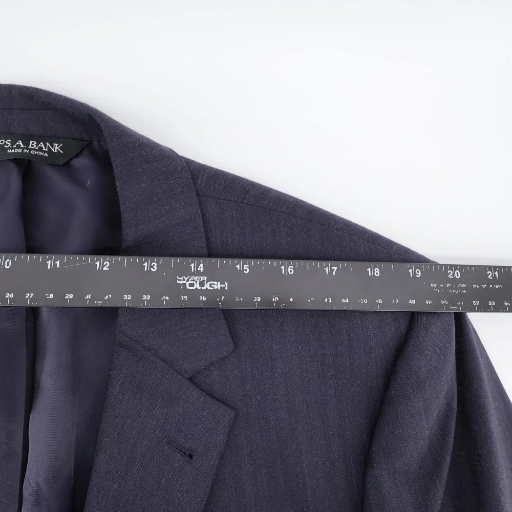 Jos. A. Bank‎ Signature Collection Pinstripe Wool Suit Navy Blue Mens 44L 36x31